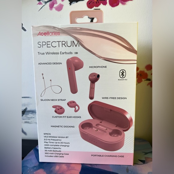 Acellories Spectrum True Wireless Earbuds in Rose Gold and pink - Picture 2 of 7